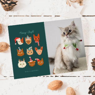 Cartes Pour Fêtes Annuelles Meowy & Bright Winter Cats Photo Noël