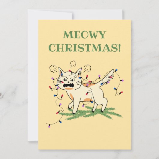 Cartes Pour Fêtes Annuelles Meowy Christmas ! (Devant)