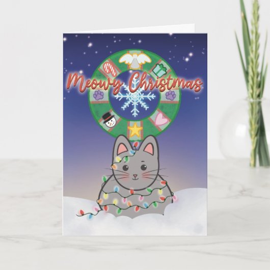 Cartes Pour Fêtes Annuelles Meowy Christmas Cat (Devant)