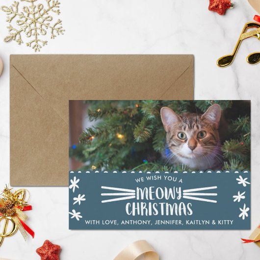 Cartes Pour Fêtes Annuelles Méowy Christmas | Cat Holiday Photo