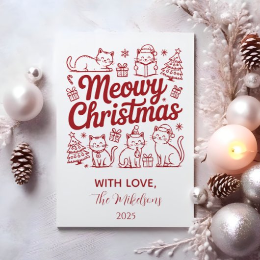 Cartes Pour Fêtes Annuelles Meowy Christmas Party
