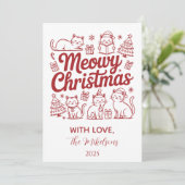 Cartes Pour Fêtes Annuelles Meowy Christmas Party (Debout devant)