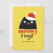 Cartes Pour Fêtes Annuelles Meowy et Bright Funny Chat Noël (Devant)