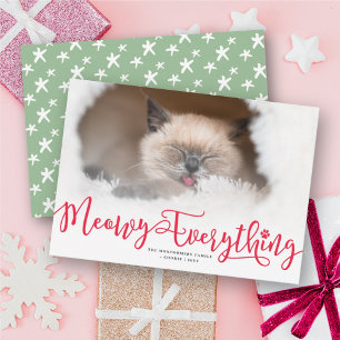 Cartes Pour Fêtes Annuelles Meowy Tout Élégant Script Chat Drôle Photo