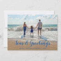 Mer Bleue et Salutations Plage Noël