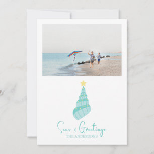 Cartes Pour Fêtes Annuelles Mer côtière et Coque de voeux
