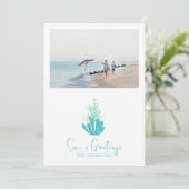 Cartes Pour Fêtes Annuelles Mer côtière et salutations Coral (Debout devant)