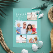 Cartes Pour Fêtes Annuelles Mer côtière et salutations Océan Turquoise Cadre p