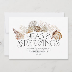 Cartes Pour Fêtes Annuelles Mer de Noël et salutations modernes Ho
