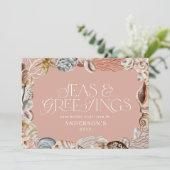 Cartes Pour Fêtes Annuelles Mer de Noël et salutations modernes Ho (Debout devant)