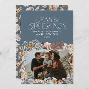 Cartes Pour Fêtes Annuelles Mer de Noël tropicale chaude salutations photo ble