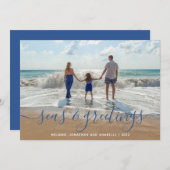 Cartes Pour Fêtes Annuelles Mer de plage et salutations manuscrites Script ble (Devant / Derrière)