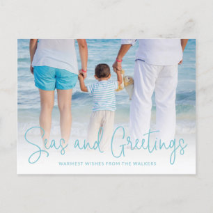 Cartes Pour Fêtes Annuelles Mer et salutations Aqua Vacances Photo Noël