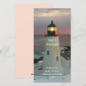 Cartes Pour Fêtes Annuelles Mer et salutations Maine Lighthouse  (Devant / Derrière)