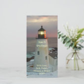 Cartes Pour Fêtes Annuelles Mer et salutations Maine Lighthouse  (Debout devant)