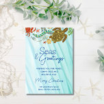 Cartes Pour Fêtes Annuelles Mer et salutations Nautique Ocean Beach Noël<br><div class="desc">Envoyez des salutations de vacances à votre famille et à vos amis avec cette carte de vacances côtière élégante. Design est doté d'un design aqua aquarelle océan avec votre nom personnalisé et votre accueil personnalisé - montré avec "Joyeux Noël". Célébrez la saison avec ce design océanique nautique de Cherry Lane...</div>