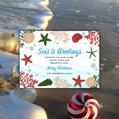 Cartes Pour Fêtes Annuelles Mer et salutations Nautique Océan Bleu Plage