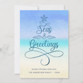 Cartes Pour Fêtes Annuelles Mer et salutations Noël côtier 3 Photo (Devant)