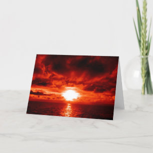 Cartes Pour Fêtes Annuelles Mer Red Sunset
