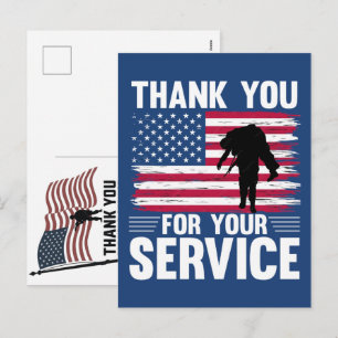 Cartes Pour Fêtes Annuelles Merci aux vétérans Drapeau américain Jour du souve
