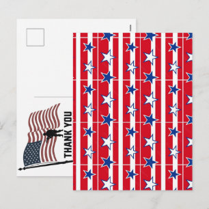 Cartes Pour Fêtes Annuelles Merci aux vétérans Drapeau américain Jour du souve