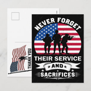 Cartes Pour Fêtes Annuelles Merci aux vétérans Drapeau américain Jour du souve