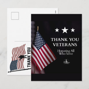Cartes Pour Fêtes Annuelles Merci aux vétérans Drapeau américain Jour du Souve