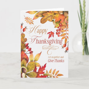 Cartes Pour Fêtes Annuelles Merci Bénédiction Automne Thanksgiving