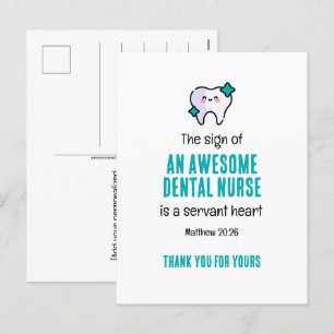 CARTES POUR FÊTES ANNUELLES MERCI CARDIAQUE DU SERVANT DES INFIRMIÈRES DENTAIR