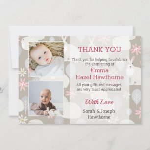 Cartes Pour Fêtes Annuelles "Merci" Célébration de bébé Photo personnalisée