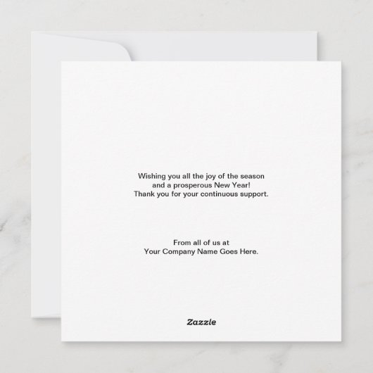 Cartes Pour Fêtes Annuelles Merci de courroie de Noël d'entreprise (Dos)