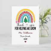 Cartes Pour Fêtes Annuelles Merci de m'avoir aidé à grandir, reconnaissance po (Debout devant)