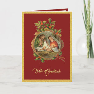 Cartes Pour Fêtes Annuelles Merci de Noël religieux Jésus Marie Joseph