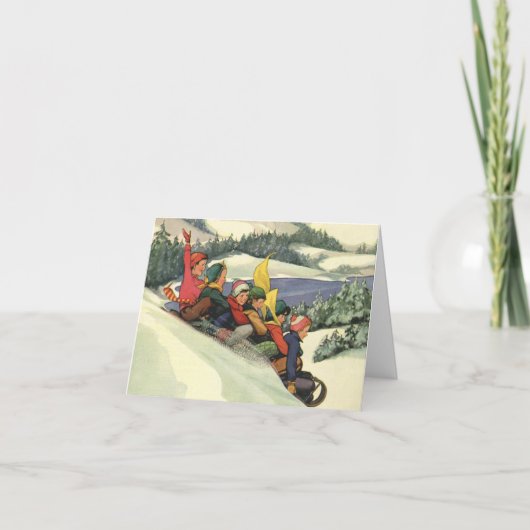 Cartes Pour Fêtes Annuelles Merci de Noël vintage (Devant)