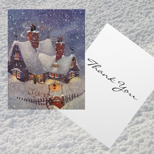 Cartes Pour Fêtes Annuelles Merci de Noël vintage