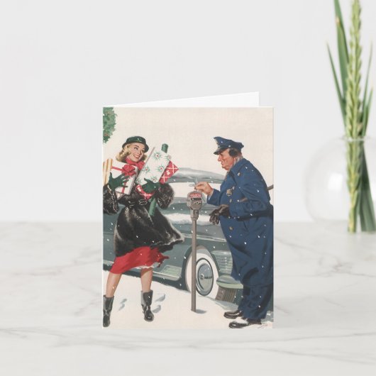 Cartes Pour Fêtes Annuelles Merci de Noël vintage (Devant)