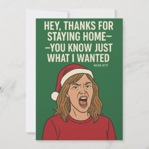 Cartes Pour Fêtes Annuelles Merci de rester à la maison ce Noël