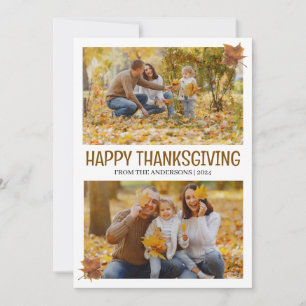 Cartes Pour Fêtes Annuelles Merci Elegant Famille de Bons thanksgivings 2 phot