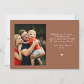 Cartes Pour Fêtes Annuelles Merci Élégant Script Photo Thanksgiving (Dos)