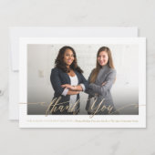 Cartes Pour Fêtes Annuelles Merci Gold Script photo élégant (Devant)