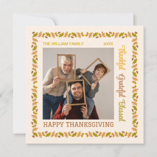 Cartes Pour Fêtes Annuelles Merci Grateful Blessé Chic Thanksgiving Photo