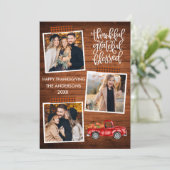 Cartes Pour Fêtes Annuelles Merci Grateful Camion Plaid Thanksgiving (Debout devant)