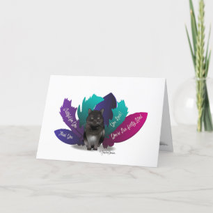 Cartes Pour Fêtes Annuelles Merci Grateful Chat noir n Plumes