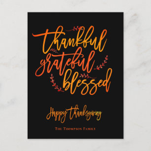 Cartes Pour Fêtes Annuelles Merci Grateful Nom du Bon thanksgiving béni