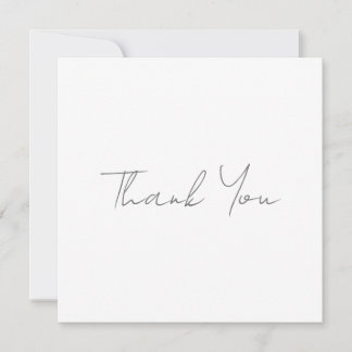 Cartes Pour Fêtes Annuelles Merci Gris Classique Chic Blanc écriture manuscrit