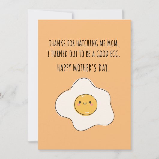 CARTES POUR FÊTES ANNUELLES MERCI MAMAN JE SUIS UN BON OEUF (Devant)