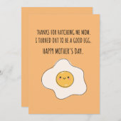 CARTES POUR FÊTES ANNUELLES MERCI MAMAN JE SUIS UN BON OEUF (Devant / Derrière)