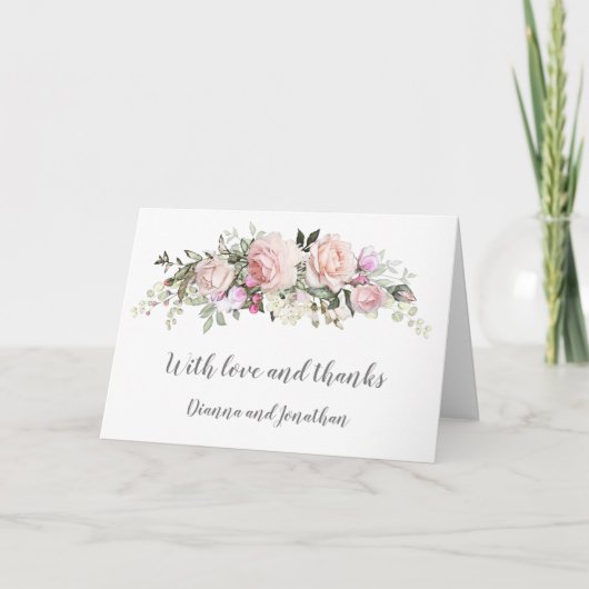 Cartes Pour Fêtes Annuelles Merci Mariage Rose rose pâle (Devant)