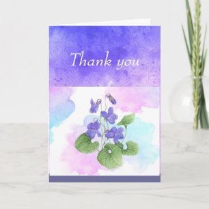 Cartes Pour Fêtes Annuelles Merci Merci Poème Fleur de Violette Africaine