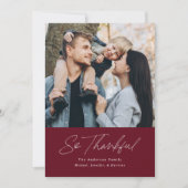 Cartes Pour Fêtes Annuelles Merci Merlot 2 Photo Thanksgiving (Devant)